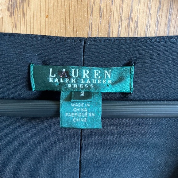 Vintage Lauren by Ralph Lauren Black Faux Wrap Dress - Picture 2 of 8